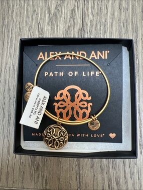 Alex and Ani Gold Tone Path of Life Charm Bangle